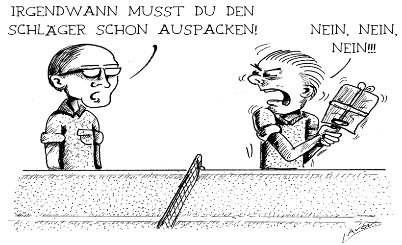 Darf ich meinen Gegner vor dem Spiel auffordern, mir seinen Schläger zu zeigen? (©Laven) ZUR REGEL