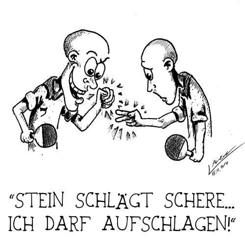 Welcher Doppelspieler darf im dritten Satz aufschlagen? (©Laven) ZUR REGEL