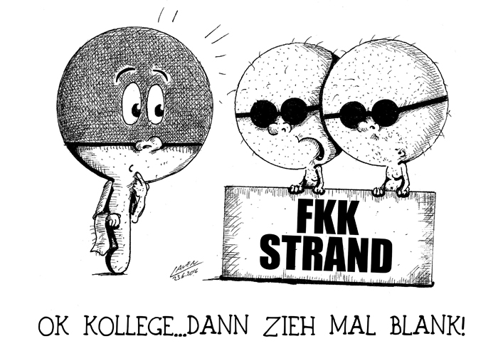 Ein Spieler will nur mit einem Holz - also ohne Beläge - spielen. Darf er das? (©Laven) ZUR REGEL