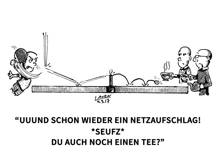 Wie oft hintereinander darf man Netzaufschläge machen? (©Laven) ZUR REGEL