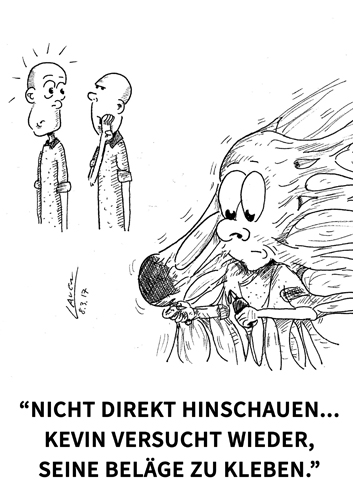 Ist es erlaubt, den Belag nur in der Mitte am Holz festzukleben und somit einen mehrere Zentimeter breiten, 'ungeklebten' Rand zu lassen? (©Laven) ZUR REGEL