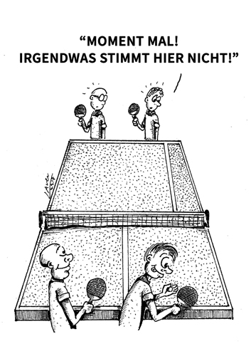 Bei einem Doppelaufschlag herrscht Uneinigkeit darüber, ob der Ball noch auf der Mittellinie war oder nicht. Wie ist dieses Problem geregelt? (©Laven) ZUR REGEL