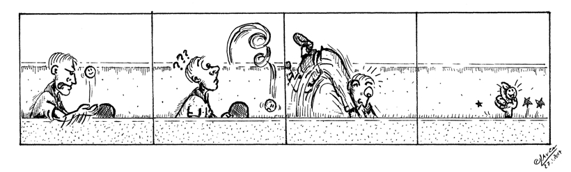 Was passiert, wenn man den Ball schon zum Aufschlag hochgeworfen hat, dann aber gar nicht versucht, ihn zu schlagen? ZUR REGEL
(©Laven)