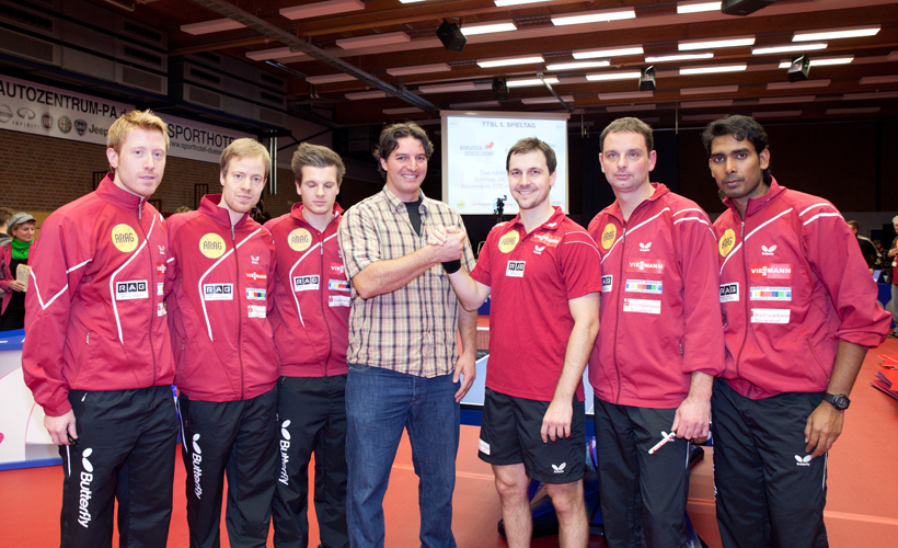 Natürlich durfte ein Foto von Jan Lüthje zusammen mit den Stars der Borussia nicht fehlen. (©Fabig)