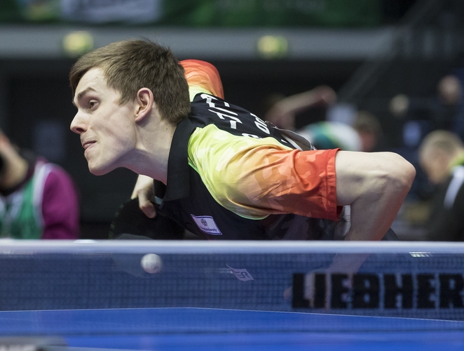 Kilian Ort hatte gegen Bastian Steger sehr gute Chancen, ins Halbfinale einzuziehen. Im siebten Satz verlor er das Spiel jedoch noch. (©Steinbrenner)