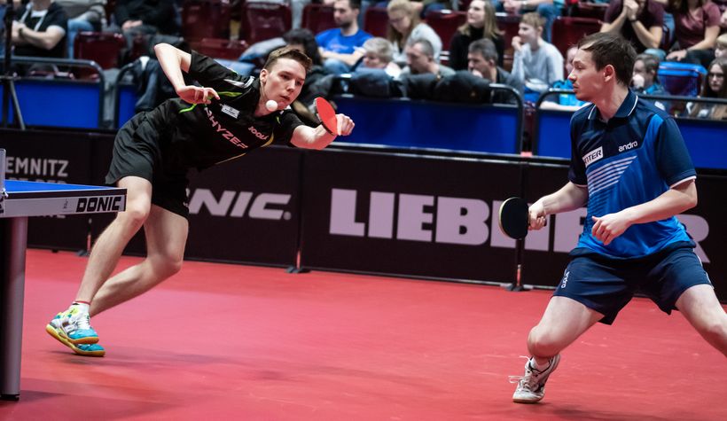 Auch bei Tobias Hippler und Gianluca Walther lief es nicht schlecht. Ausgerechnet gegen seinen älteren Bruder Ricardo, der mit Kilian Ort an den Start ging, war am Sonntag aber im Halbfinale Endstation. (©Gohlke)