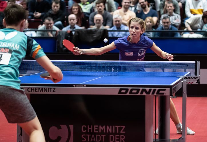 Im entscheidenden Match des Tages traf Nina Mittelham auf Kristin Lang. Und es wurde ein wahrer Krimi zwischen den beiden topgesetzten Spielerinnen. (©Gohlke)