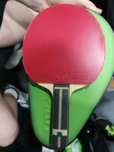 Sein Holz: Das Zhang Jike Super ZLC - angelehnt an die ehemalige chinesische Nummer eins der Weltrangliste. (©Gohlke)