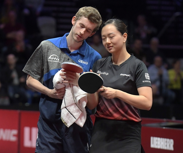 Im Mixed konnten Cedric Meissner und Yuan Wan nach dem Fünf-Satz-Erfolg über Annett Kaufmann/Pekka Pelz ihren Titel erfolgreich verteidigen. (©Gohlke)