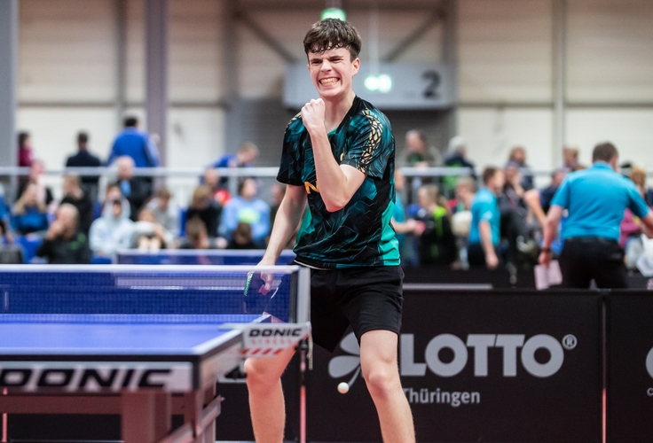 Noah Hersel hatte gemeinsam mit Lorena Morsch einige Matchbälle im Halbfinale gegen die späteren Titelträger Bertelsmeier/Griesel - das Duo konnte diese allerdings nicht nutzen. Am Ende blieb ihnen die Bronzemedaille. (©Gohlke)