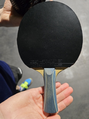 Sowohl auf der Vor- als auch auf der Rückhand spielt er mit einem Evolution MX-P (©Gohlke)