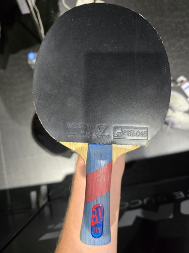 Und zum Schluss noch zum neuen deutschen Einzelmeister. Benedikt Duda spielt mit seinem eigenen Holz VICTAS Benedikt Duda AFC und dem V>15 Sticky auf der Vorhand. (©Gohlke)