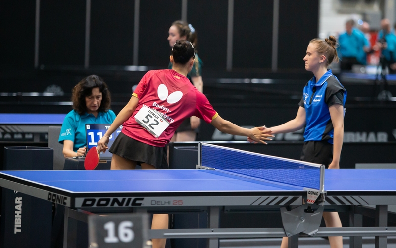 Enttäuscht über das Aus im Achtelfinale zeigte sich Melanie Merk. Gegen Bao Chau Elisa Nguyen verlor sie mit 2:4. Die Bayerin wird - wie Nguyen - auch bei den Damen antreten (©Gohlke)