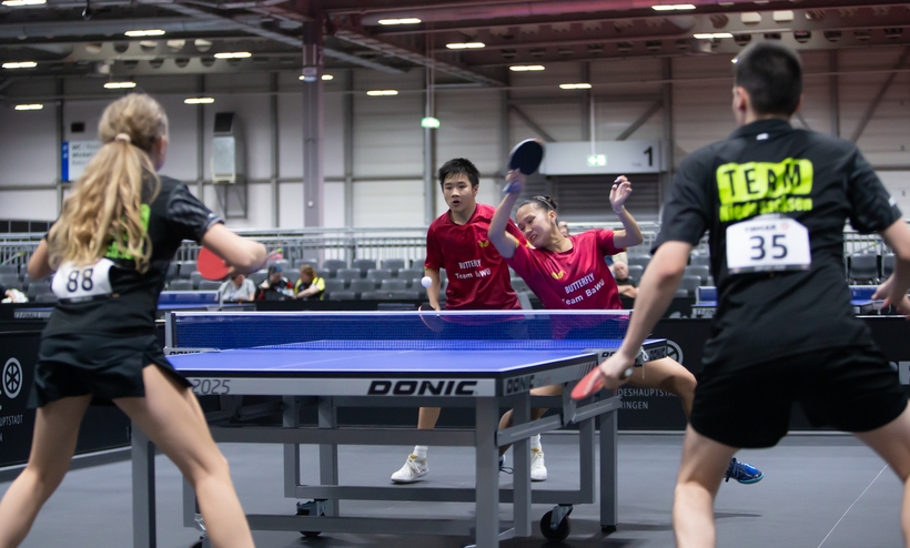 Die beiden jungen DTTB-Kaderspieler Nguyen/Phong hatten am Satzende stets die Nase vorn (©Gohlke)