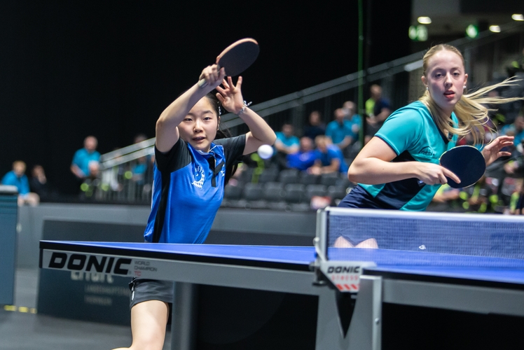 Koharu Itagaki und Josephina Neumann mussten sich im Finale mit 2:3 geschlagen geben. (©Gohlke)