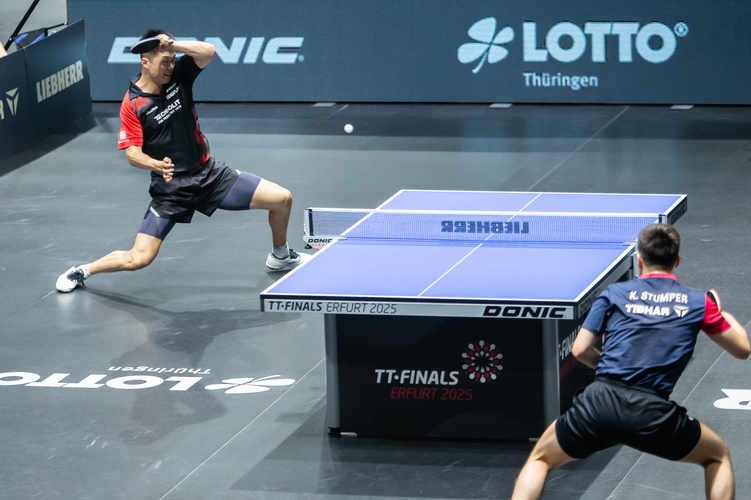 Im Finale lieferte sich der Nationalspieler einen Fight gegen Fanbo Meng. (©Gohlke)