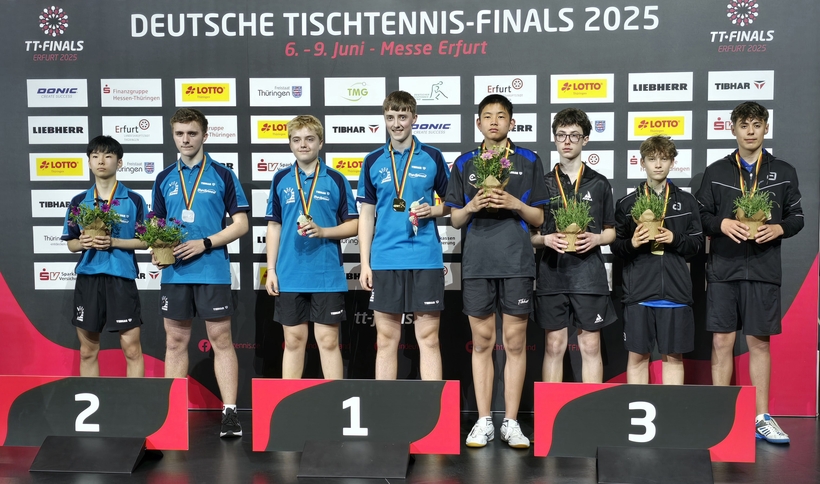 Die Siegerehrung im U15-Jungen-Doppel. (©Gohlke)