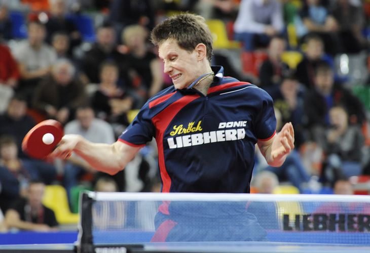 Das Match der Spitzenspieler stand auf dem Programm. Robert Gardos gewann gleich den ersten Satz (©Stosik)