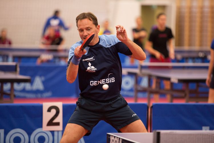 In der Trainingshalle begegnet uns zum Beispiel Altmeister Jean-Michel Saive, der seine Karriere allerdings inzwischen beendet hat (©Fabig)