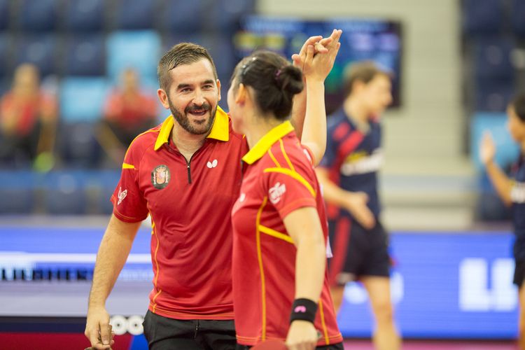 Hier bekommen sie es mit Jesus Cantero und Maria Xiao aus Spanien zu tun, die bereits ein richtig starkes Duo haben schlagen können (©Fabig)