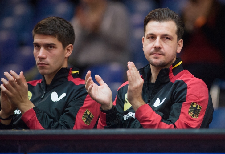 Timo Boll bleibt auch in diesem Spiel auf der Bank (©Stosik)