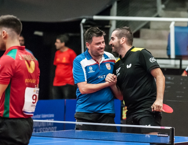 Im Einzel ist er zwar schon raus, aber gemeinsam mit Jesus Cantero schlug er die Portugiesen Tiago Apolonia/Joao Geraldo. (©Gohlke)