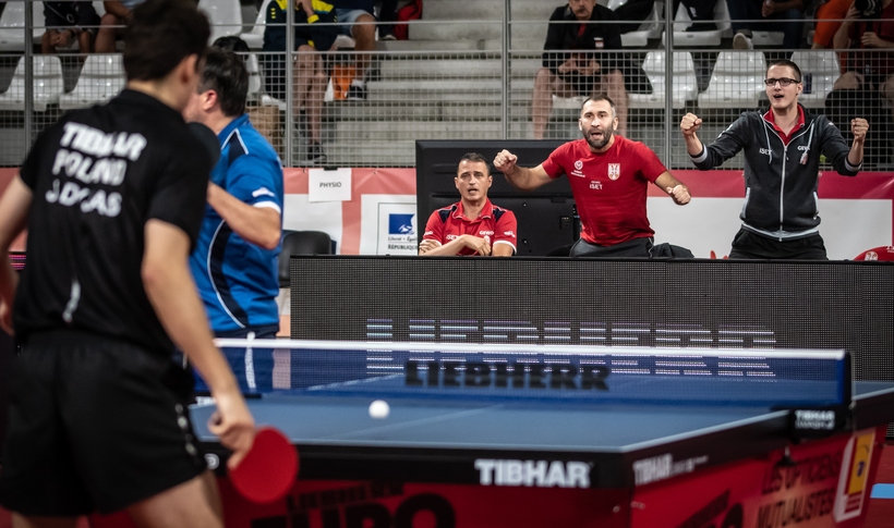 Im Duell zwischen Karakasevic und Polens Nummer eins Jakob Dyjas hatten die Serben wieder viel zu jubeln. (©Gohlke)