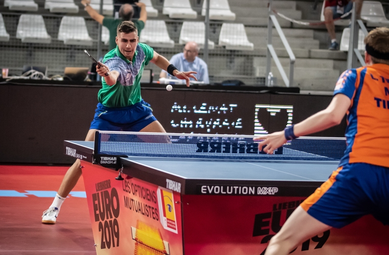 Bei den Oranje-Herren lief es dagegen erwartungsgemäß schlechter. Gegen Gruppenkopf Slowenien um Darko Jorgic gewannen sie keinen Satz. (©Gohlke)