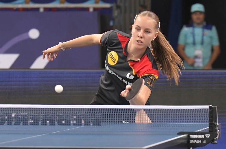 Auch Annett Kaufmann gab sich zusammen mit Franziska Schreiner am ersten Tag keine Blöße. In der Qualifikation im Damen-Doppel behaupteten sich beide gegen die Luxemburger Tessy Gonderinger und Ariel Barbosa und zogen ebenfalls in die Hauptrunde ein. (©Gohlke)