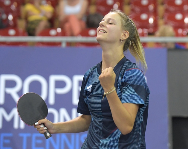 Ebenfalls für die Hauptrunde qualifiziert hat sich die Französin Charlotte Lutz. Sie gewann in der Zwischenrunde sowohl gegen die Portugiesin Matilde Pinto als auch gegen die Slowenin Katarina Strazar mit 3:1. (© Gohlke)
