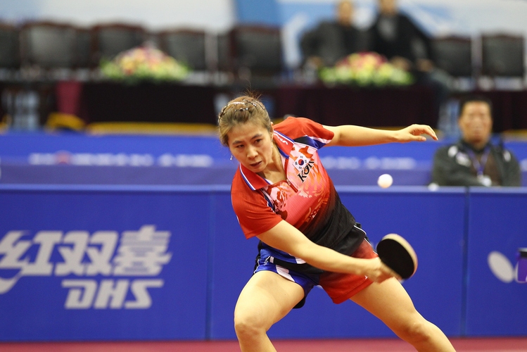 Das schaffen nicht viele. Vor ihr stand die Südkoreanerin Kim Kyung Ah bei den Olympischen Spielen 2004 auf dem Treppchen. (©ITTF)