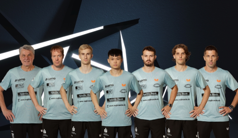 Anton Stefko, Patrick Baum, Maciej Kubik, Feng Yi-Hsin, Samuel Walker, Luka Mladenovic und Coach Slobodan Grujic. (©Verein)