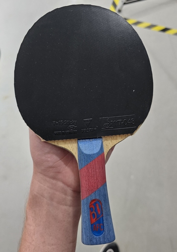 Vize-Europameister Benedikt Duda spielt mit seinem eigenen Modell, dem VICTAS Benedikt Duda AFC. Auf der Vorhand setzt er auf den V>15 Sticky. (©Gohlke) 