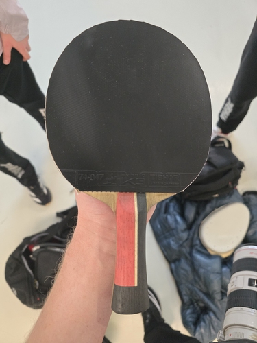 Sein Landsmann Milosz Redzimski spielt mit einem Holz, dessen Griffschalen dem Shang Kun Hybrid AC von TIBHAR gleichen. (©Gohlke) 