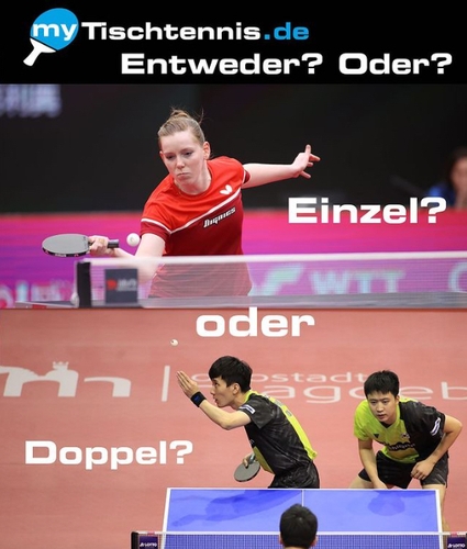 Spielen Sie lieber Einzel oder Doppel? (©ITTF)