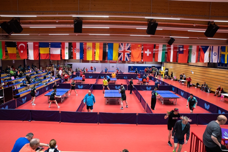 Der ARAG CenterCourt, in dem sonst Borussia Düsseldorf ihre TTBL-Spiele bestreitet, stand nun den angehenden Weltmeistern zur Verfügung (©Fabig)