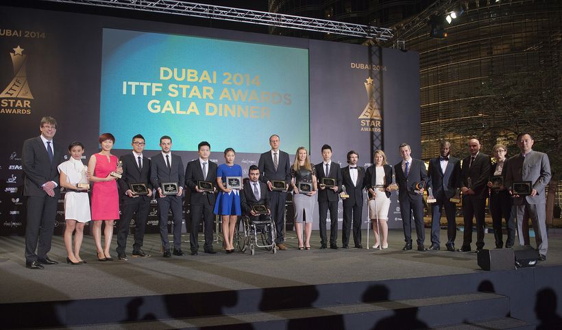 Die Nominierten und Preisträger der ITTF Star Awards hatten sich in Schale geworfen (©ITTF)