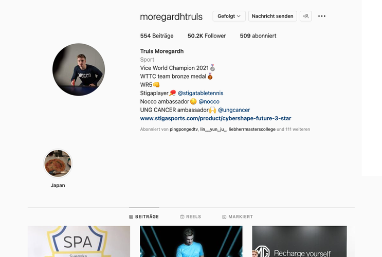 Vize-Weltmeister Truls Moregardh überschreitet die 50.000er-Marke. (©Instagram)