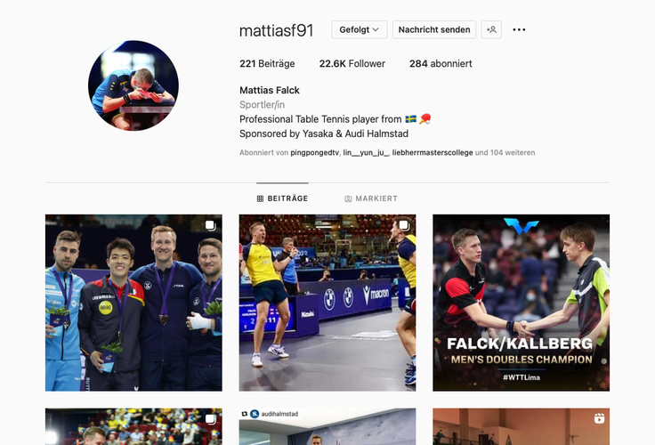 Schwedens Doppel-Weltmeister Mattias Falck folgen 22.600 Menschen. (©Instagram)