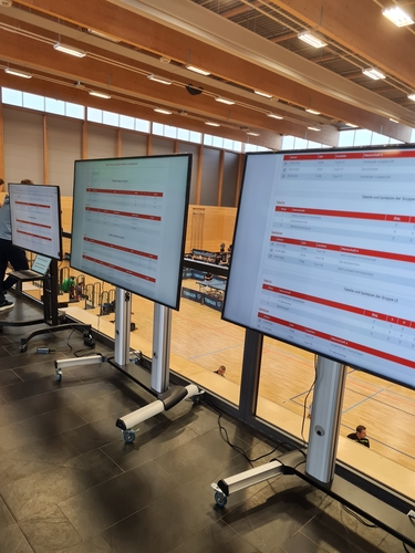 Die Ergebnisse konnten auf großen Screens nachgeschaut werden. (©FKT)