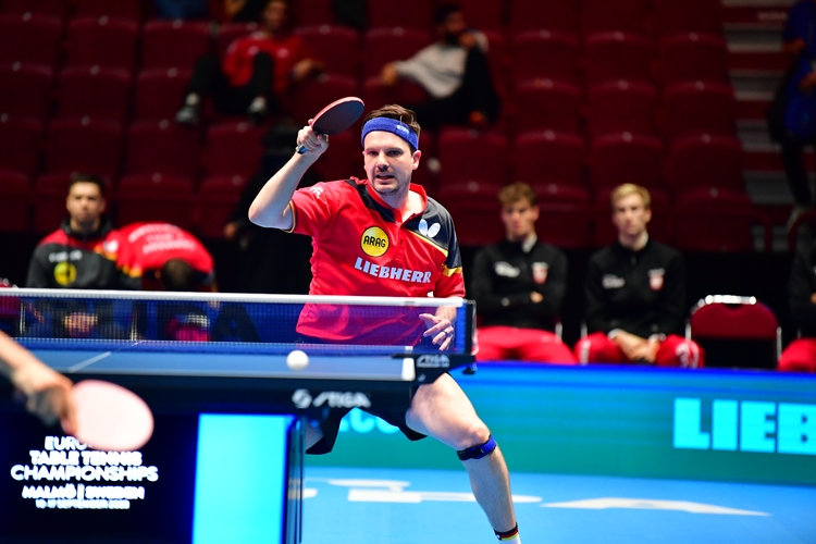 Ricardo Walther gab in den ersten drei deutschen Spielen eine gute Figur ab. Nach dem Achtelfinale musste der Grünwettersbacher aber auf der Bank Platz nehmen und für Kay Stumper weichen. (©ETTU)