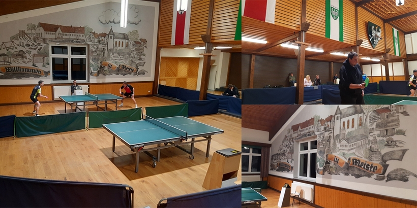 Noch spektakulärer ist das Spiellokal 2, die Schützenhalle Meiste, wo der TTV ebenfalls seine Heimspiele austrägt. (©Verein)