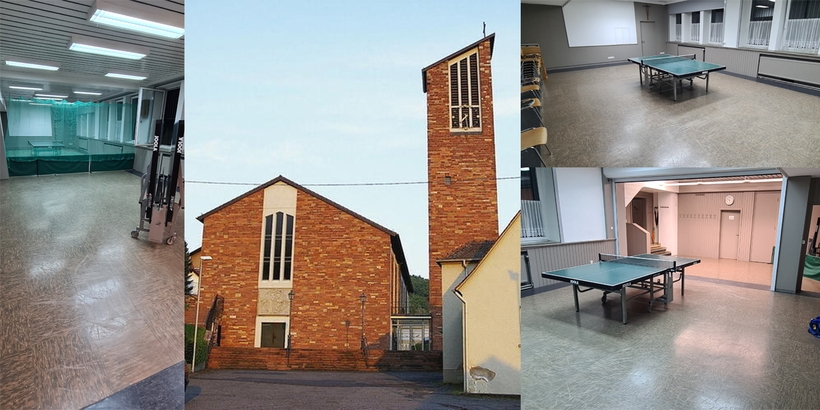 ..., die DJK Niedersteinbach (BTTV) im Pfarrsaal unter der Kirche. (©Verein)