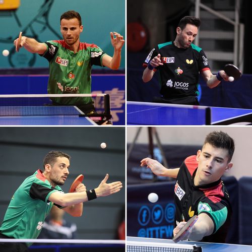 Diese vier portugiesischen Nationalspieler (Tiago Apolonia, João Monteiro, Marcos Freitas und João Geraldo) waren schon bei einem deutschen Verein aktiv? (©ITTF)
