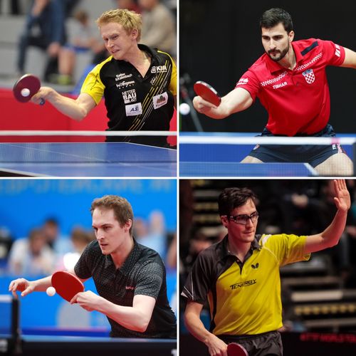 Alexander Flemming, Andrej Gaćina, Cedric Nuytinck und Adrien Mattenet... (©ITTF/Roscher)