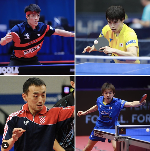 Dang Qiu, Masataka Morizono, Tan Ruiwu und Koki Niwa standen in Baden-Württemberg am Tisch. (©ITTF/Roscher)
