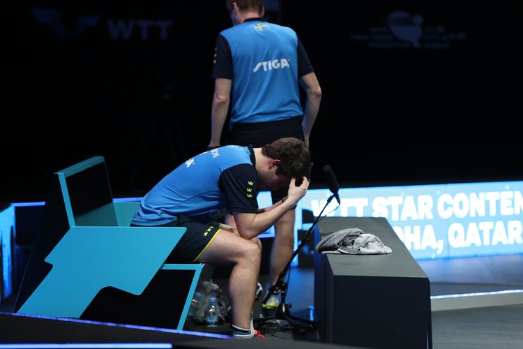 Enttäuschung, wie hier bei Düsseldorfs Kristian Karlsson, gehörte ebenfalls dazu. (©WTT)