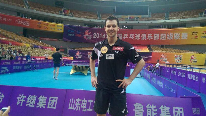 Das Spiel gegen Ma Lins Team steht an. Timo Boll ist bereit (©Facebookseite Boll)