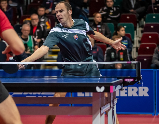 Thomas Keinath schickte ebenfalls einen deutschen Nachwuchsspieler nach Hause. Der ehemalige deutsche, und nun slowakische, Nationalspieler warf Tobias Hippler aus dem Rennen. (©Gohlke)