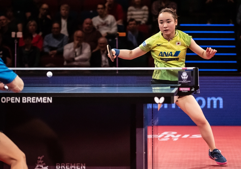 Und wer schaffte bei den Damen den Sprung ins Halbfinale? So u. a. die Japanerin Mima Ito. (©Gohlke) 